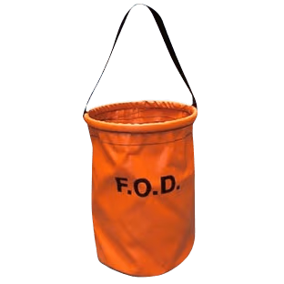 Vinyl-Coated Nylon FOD Tool Bucket with FOD Logo