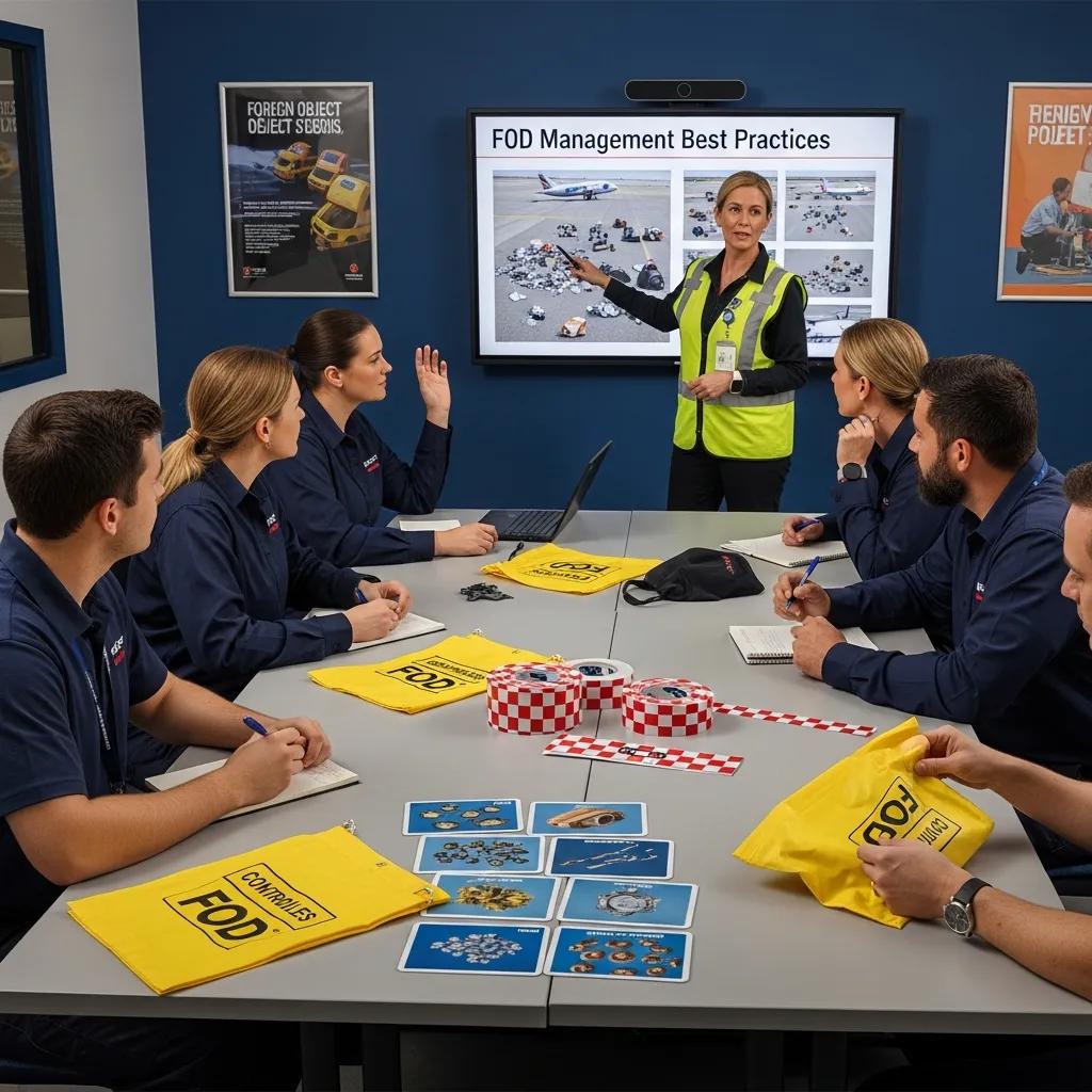 Employees participating in a FOD management training session