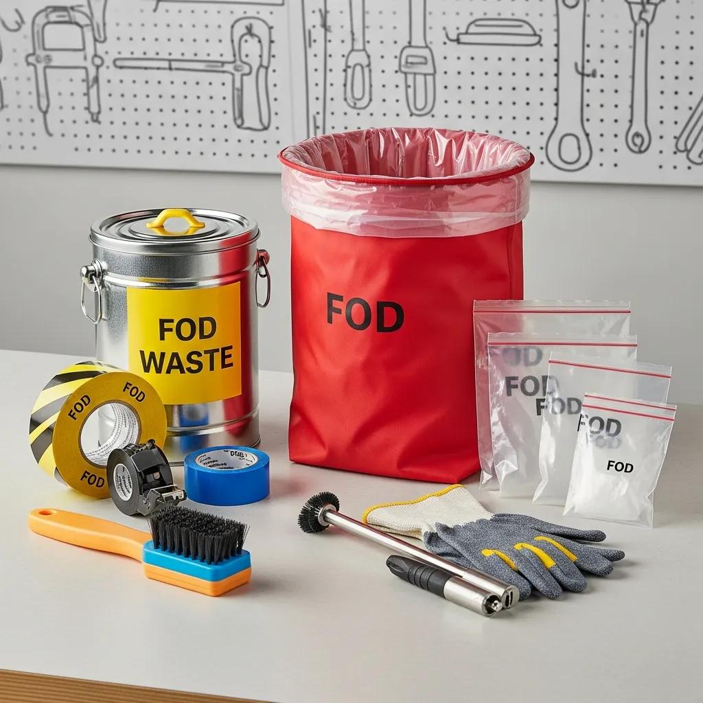 FOD prevention tools displayed in a clean workspace for effective management