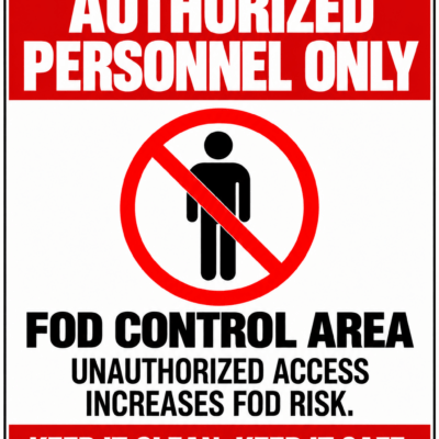 Authorized Personnel Only — FOD Control Area