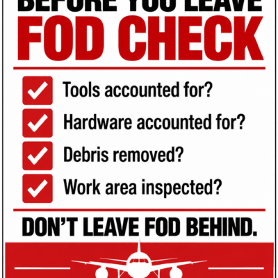 Before You Leave FOD Check Sign
