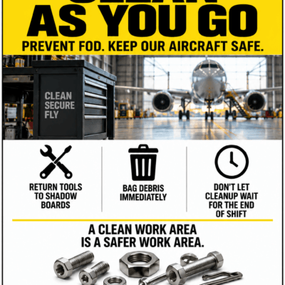 Clean As You Go FOD Prevention Sign