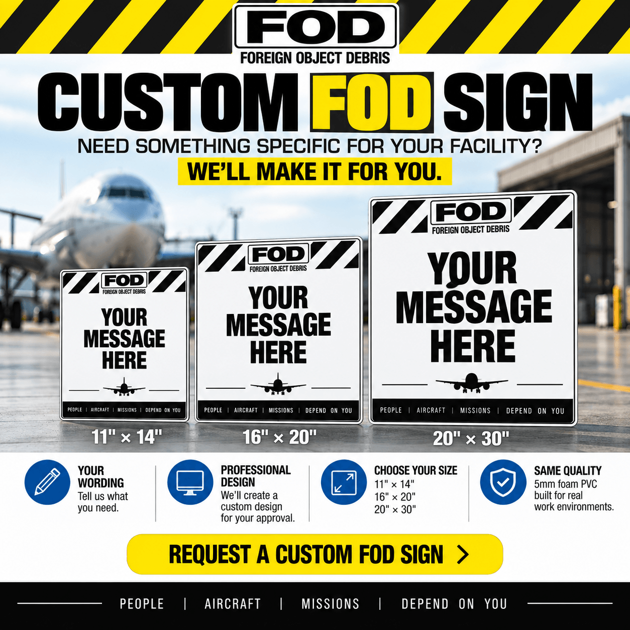Custom FOD sign design