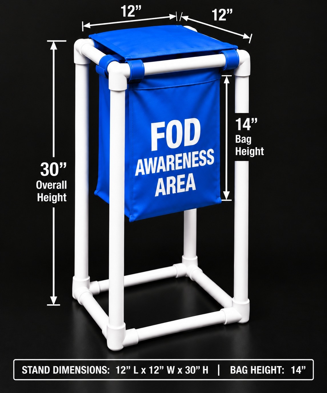 FOD Can collection container for aviation and aerospace work areas