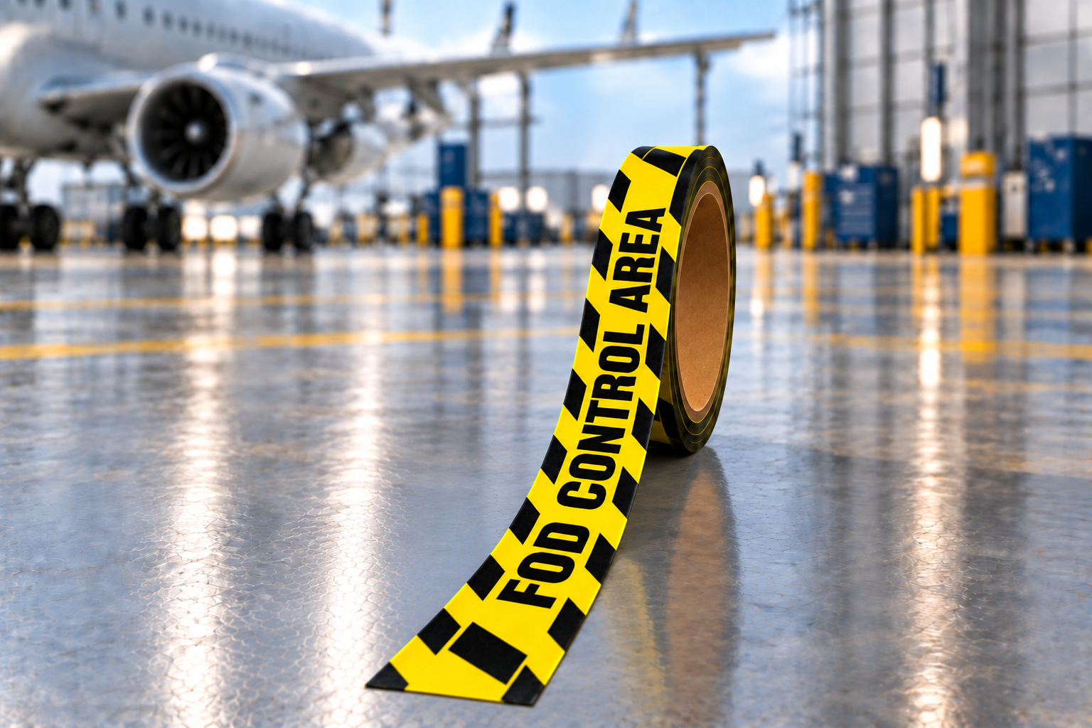 FOD Control Area Floor Tape – Yellow