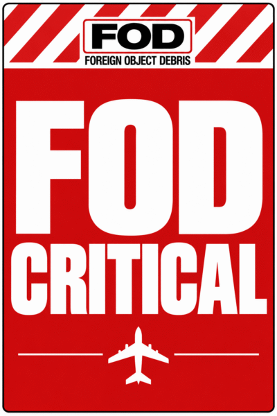 FOD Critical Sign – Aviation FOD Safety Sign