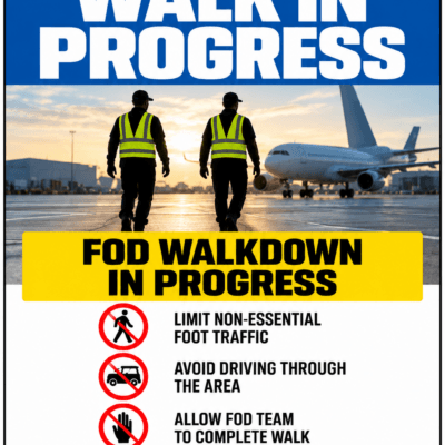FOD Walk in Progress Sign
