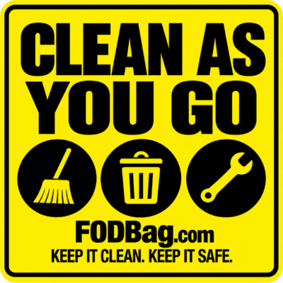 Clean As You Go FOD Sticker
