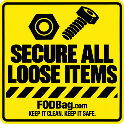 Secure All Loose Items FOD Sticker