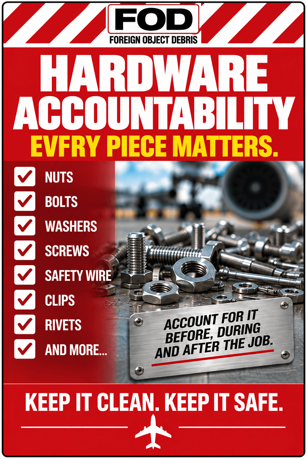 Hardware Accountability FOD control sign