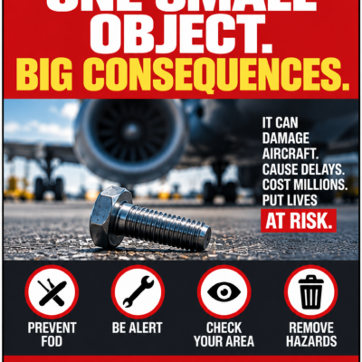 One Small Object. Big Consequences. FOD Sign