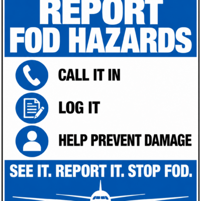 Report FOD Hazards Sign
