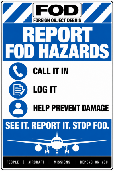 Report FOD Hazards Sign