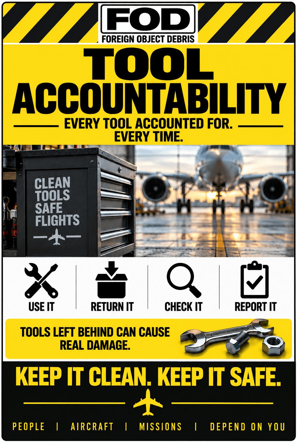 Tool Accountability FOD control sign